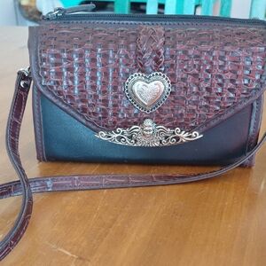 Silver Heart Cherub Western Steampunk Crossbody Purse